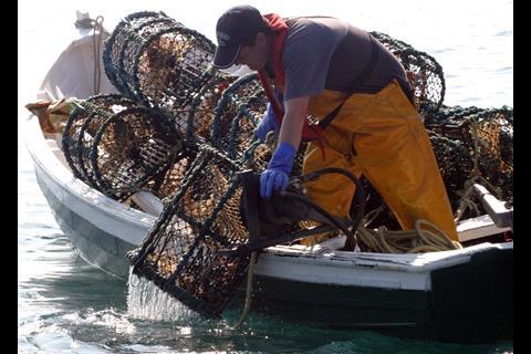 Hauling pots inshore